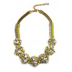 Neon Yellow Stone Confection Statement Necklace 